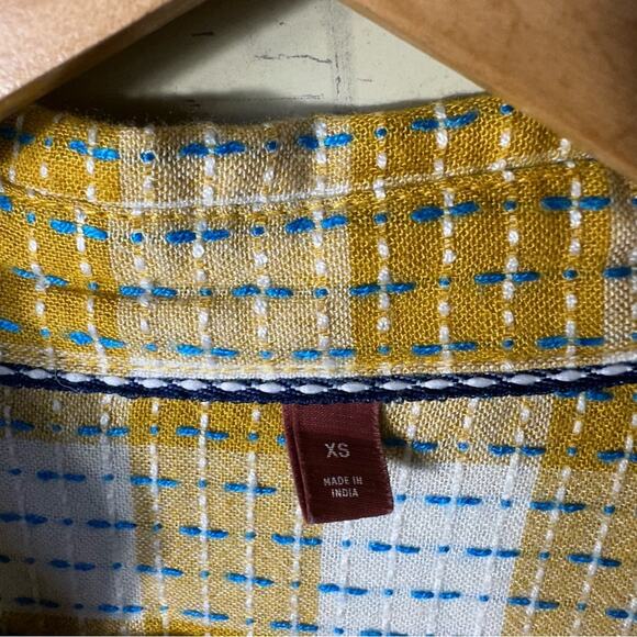 Anthropologie Pilcro Yellow Oversized Plaid Button Down Top Size XS - Picture 11 of 11